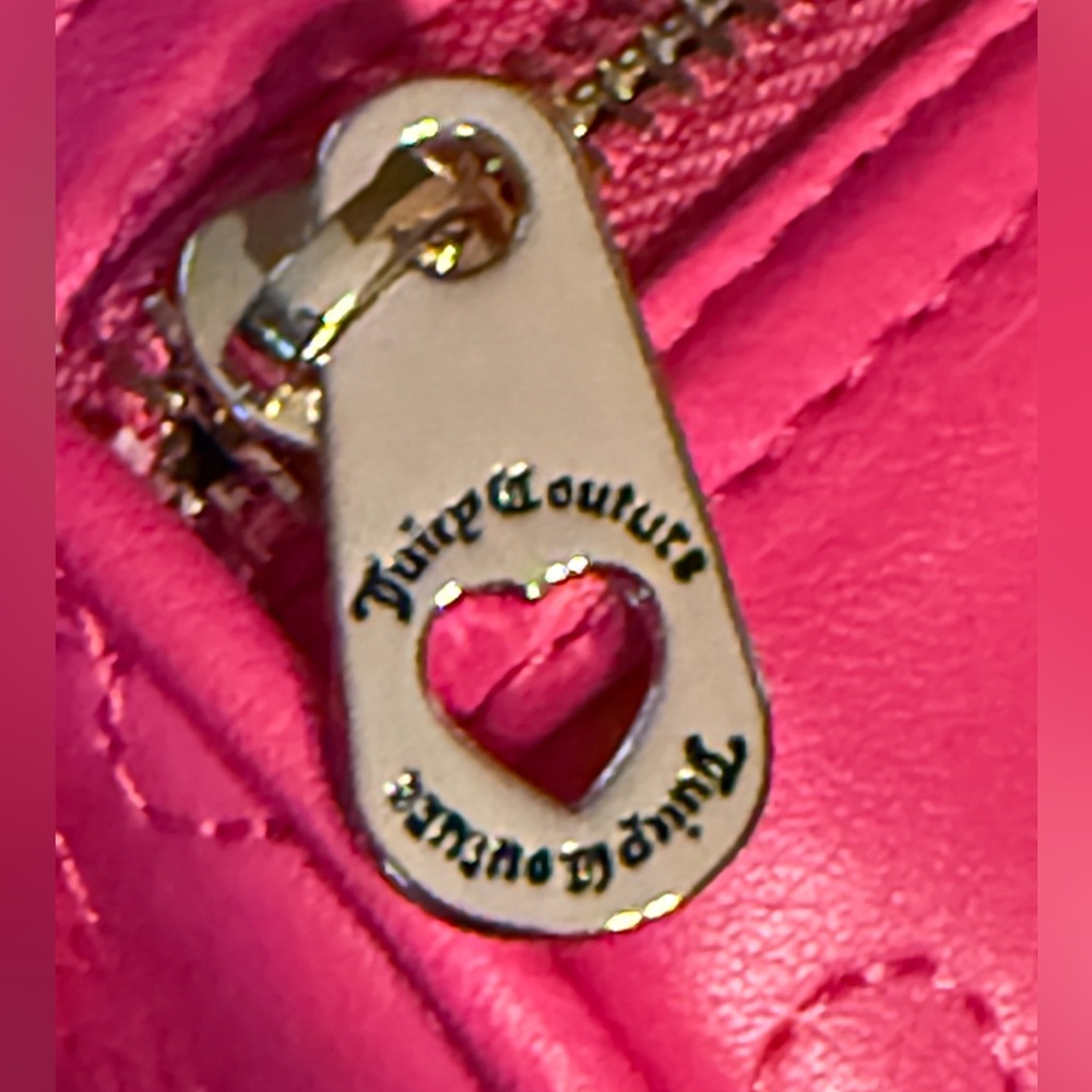 Juicy Couture NWT Beautiful Hot Pink Flash Satchel Quilted Crossbody Bag (P160) - Picture 11 of 11